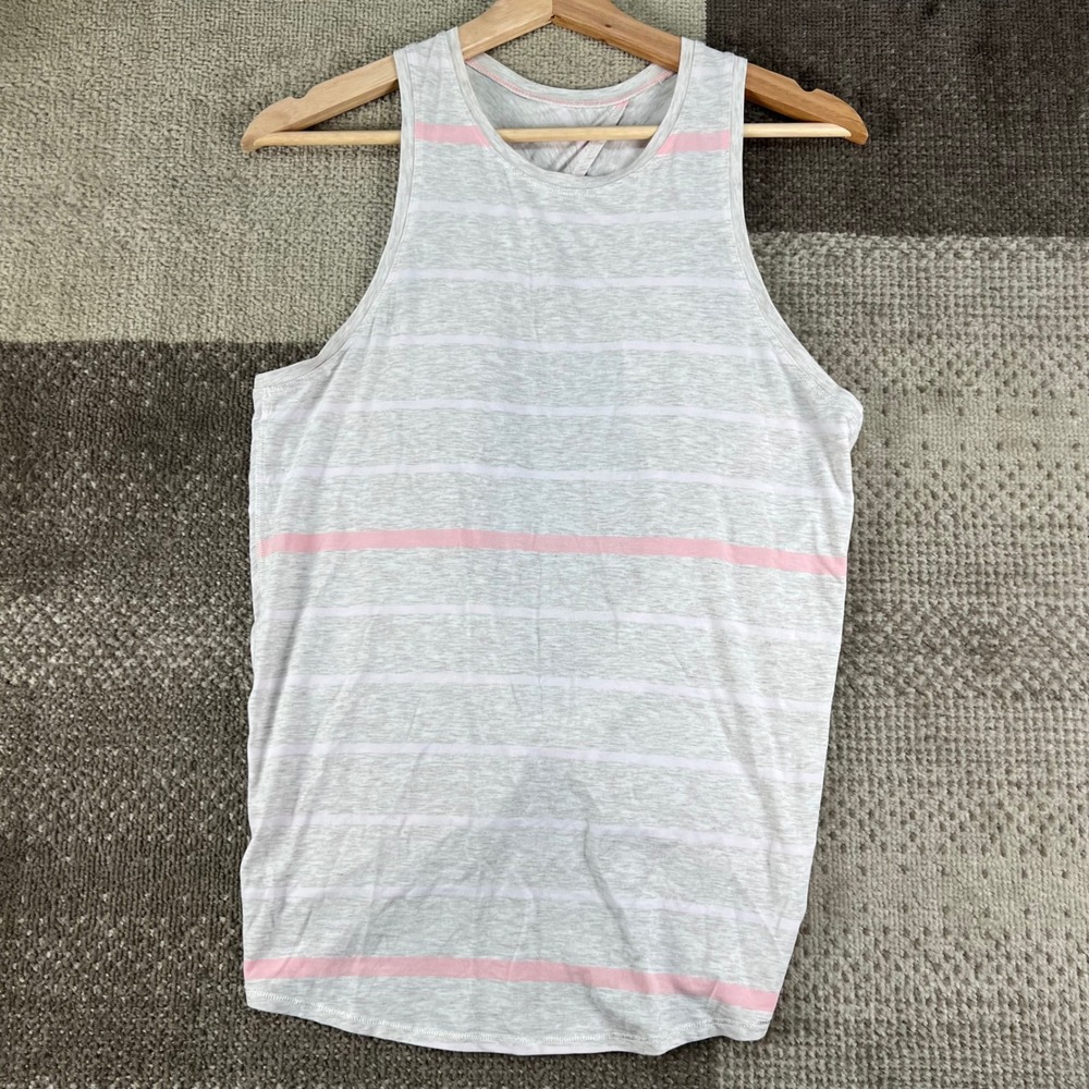 Lululemon All Tied Up Tank Top Grey Pink Striped Sleeveless Yoga Shirt